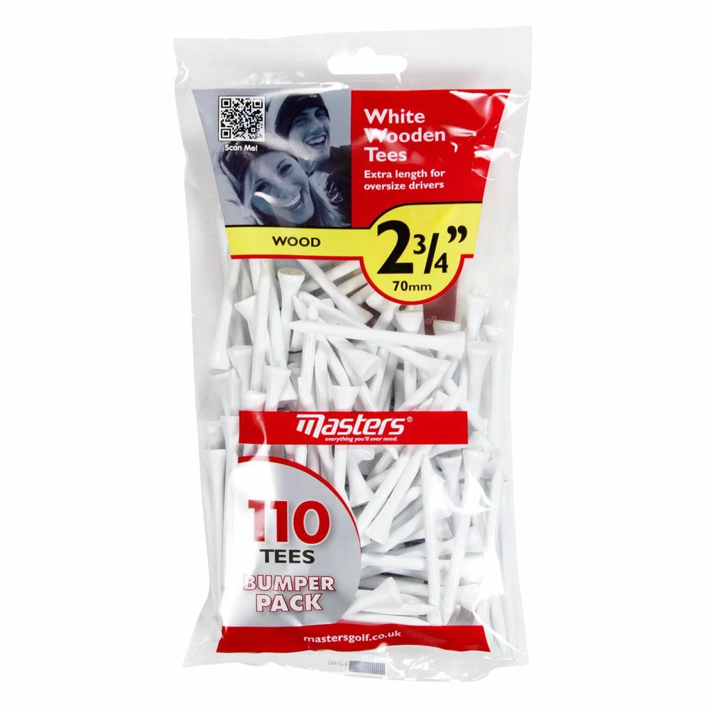 Masters White Wooden Tees 70mm Bumper Pack 1 Masters White Wooden Tees 70mm Bumper Pack