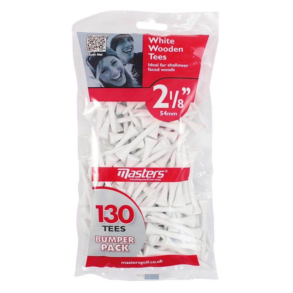 Masters White Wooden Tees 54mm Bumper Pack 1 Masters White Wooden Tees 54mm Bumper Pack