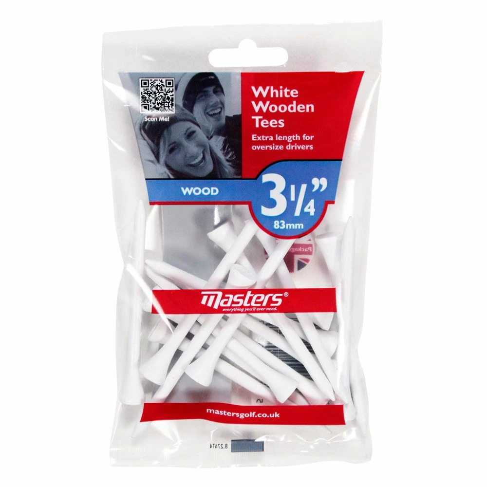 Masters White Wooden Tees 83mm 1 Masters White Wooden Tees 83mm
