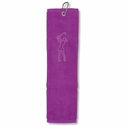 Surprizeshop Crystal Lady Golfer Tri-Fold Golf Towel