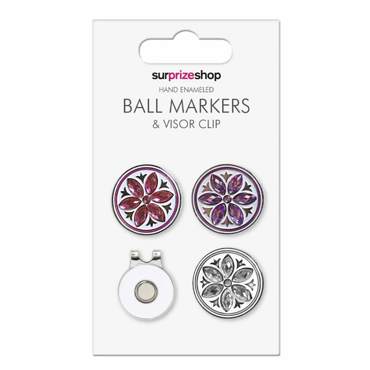 Surprizeshop Crystal Flower Ball Marker And Visor Clip Set 1 Surprizeshop Crystal Flower Ball Marker And Visor Clip Set